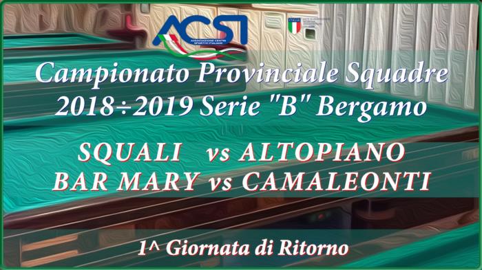 Serie B - Prima Giornata di Ritorno (09/01/2019)